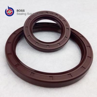 China Brown color FKM FPM metal framework double lip oil seal TC profile for sale