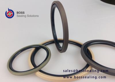 China GSF BSF Bronze PTFE rubber o-ring hydraulic compact piston seals double acting glyd rings brown green color for sale