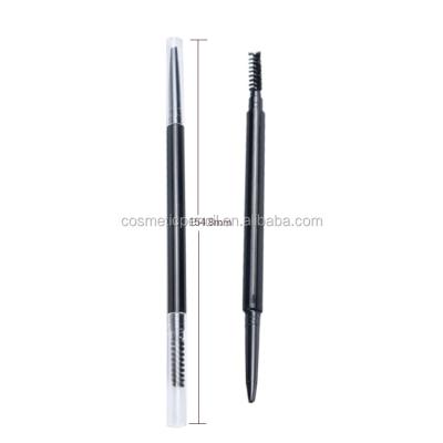 China OEM Empty Waterproof Plastic Slim 2 In 1 Double Head Twist Retractable Eyebrow Pencil Tube Container Packaging With Brush for sale