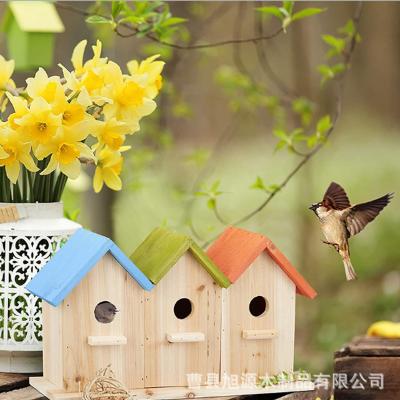 China Breathable Outdoor Bird Houses Pet Bird Nests DIY Open Wooden Breeding Box For Parrots Keep Warm And Breed for sale