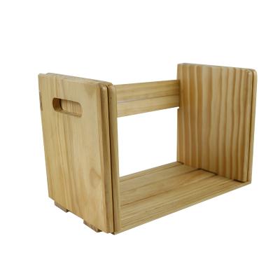 China Modern Design Adjustable Natural Radial Pine Extension (Waist) Wooden Book Stand for sale