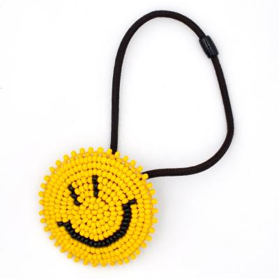 China Hair String Personalized Custom Handmade Smiley Face Elastic Hair Tie for sale