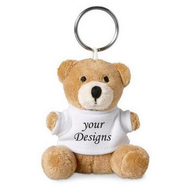 China Wholesale Personalized Teddy Bear Fur Keychain Neoprene Teddy Bear Keychain Soft Fur Pom Pom Key Chain for sale