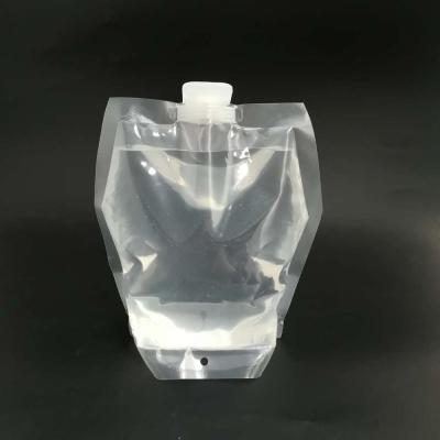 China Recyclable Nylon PE Materials 2l 1l Capacity LLDPE With Valve Heterotypical Pouches Pouches Free Shape Honey Syrup Juice Drinks Bag Packaging for sale