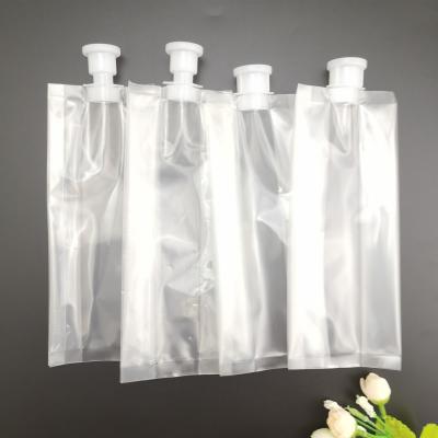 China Safety 300ml Transparent Promotional Medical Alcohol Plastic Spout Bag Stand Up Food Side Gusset Packaging Plastic Pouches For Spouting Bags for sale