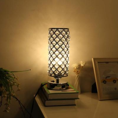 China Contemporary Household Dimming USB Chargmp Laable Port Desk Lamp Bedside Touch Lamp Decorative Crystal for sale