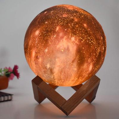 China 2020 Amazon Hot Selling Room 3D Print LED Moon Lamp 18cm With Large Size -18CM Galax Moon Night Light y Remote Control for sale