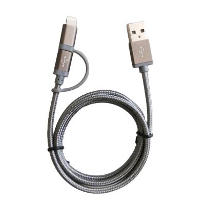 China Factory Wholesale New 2 in-1 All Data Cable Nylon Material Fast Charging Cable For Phone for sale