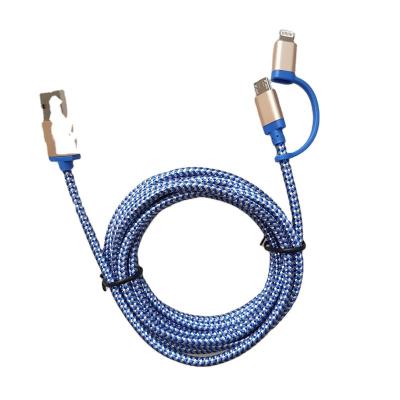 China All 2 in-1 5V3A Factory Wholesale New Nylon Material Fast Data Cable Charging Cable for sale