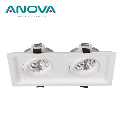 China Double adjustable light direction spotlight 360 degree double head led downlight ip44 recessed led lights dimmable for sale