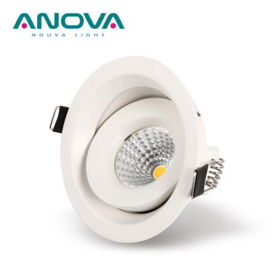 China European IP44 Dimmable COB Recessed Adjustable Round Gyro Led Lights Downlight Downlight for sale