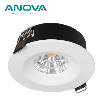 China Flicker Round COB Free Heat Dissipation Anti Glare IP44 7w Low Profile Recessed Led Down Light With Back Cover for sale