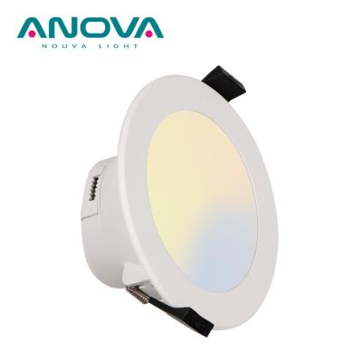 China Economical High Quality Indoor Spot Light Three Color Changing Round Recessed Led Downlight for sale