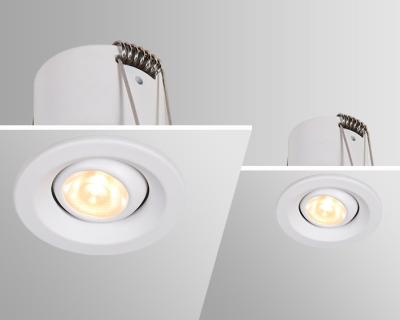 China Modern 1 Watt Led Downlights Tiny Round White Tilt Led Down Light Mini Eyeball Recessed Downlight for sale