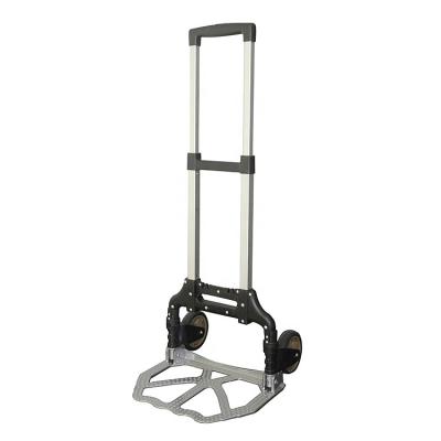 China Collapsible Hand Truck Folding With Two Wheels Aluminum Metal Folding Luggage Cart Trolley for sale