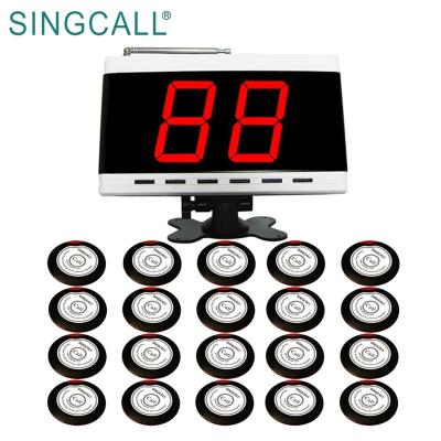 China One SINGCALL Display and 20 Response Receiver Restaurant Table Controlling Waiter Call Button Wireless System for sale