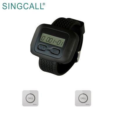 China New Touchable SINGCALL Button Guest Restaurant Smart Watch Wrist Pager for sale