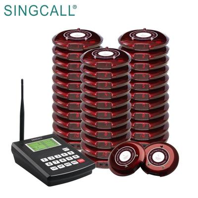 China Wireless Alphanumeric Coaster Guest Server SINGCALL Fast Food Restaurant Queue Paging System Dropper Pagers System for sale