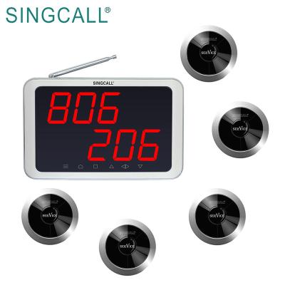 China One Display Receiver Hotel Service Guest Coaster Buzzer Restaurant Button and 5 SINGCALL Pagers for sale