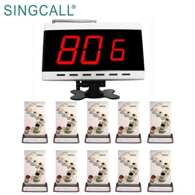 China One button display receiver calling system restaurant visitor button and 10 visitor SINGCALL buttons for sale