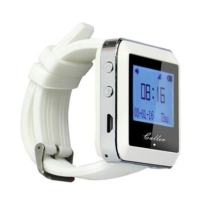 China Fashionable Easy Charging Cafe Lcd Wrist Watch Waterproof Receiver For Restaurant for sale