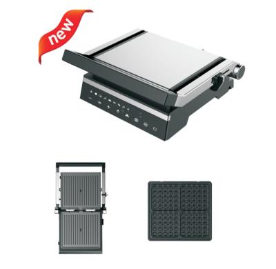 China Hotel Detachable and reversible grill and waffle plate contact grill and waffle maker 2 in 1 panini grill waffle maker for sale