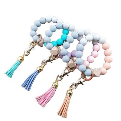 China High Quality Edible Silicon Anti-lost Beads Anti-lost Wristband Car Key Chain Key Ring for sale