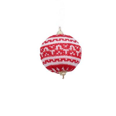 China Wool Personalized Christmas Items Knitting Christmas Ball Wool Ball Christmas Tree Ornament Pendant for sale