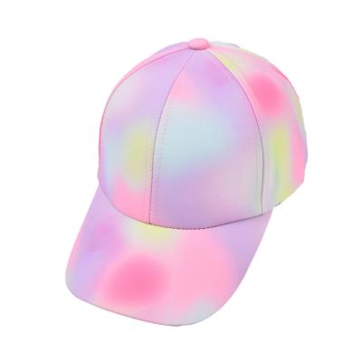 China Latest Durable Cute Tie Dyed Colorful Kids Baseball Cap Kids Lovely Sunshade Baseball Cap for sale