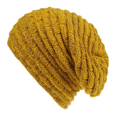 China New COMMON Knitted Furry Warm Fleece Wool Beanie For Woman Hat for sale