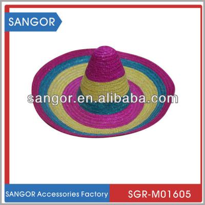 China Straw Tequila Bottle Hat Mini Hollow Sombrero Mexican Hat for sale