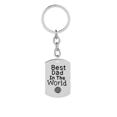 China CLASSIC Personalized Father's Day Laser Carving Stainless Steel Keychain for sale