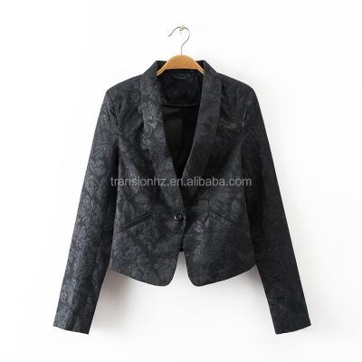 China Ladies Jacquard Slim Fit Blazer Eco - Friendly Fitted for sale