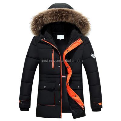 China Winter Breathable Fur Mens Hooded Padded Parka Jacket for sale