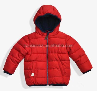 China Anti-wrinkle Baby Children's Winter Windproof Waterproof Padded Jacket With Hood And Fleece Lining for sale