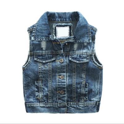 China New fashion children's cowboy vest spring autumn children's denim coat boy's breathable vest for sale