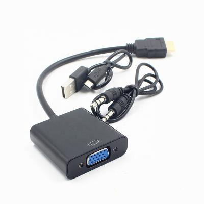 China Digital To Analog Computer 1080P HDMI Male To VGA Female Video Converter Adapter With Audio And Power Supply for sale