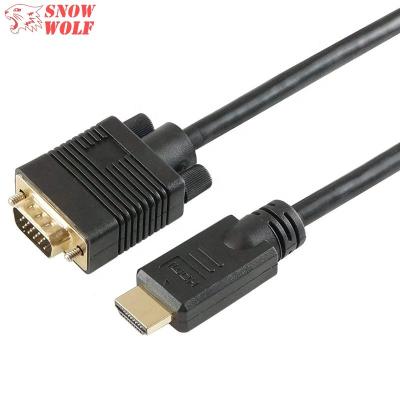 China Computer HDMI to VGA Gold Plated 1.8m 2m 3m 5m Video Adapter Cable Active 7m 1080P HDMI Digital to Analog VGA Converter Cable for sale