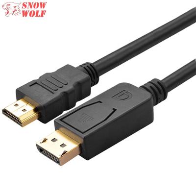 China Computer 1.8M Displayport HDMI Cable Support Full HD 1080P Male To Displayport Male To HDMI Cable Adapter for sale