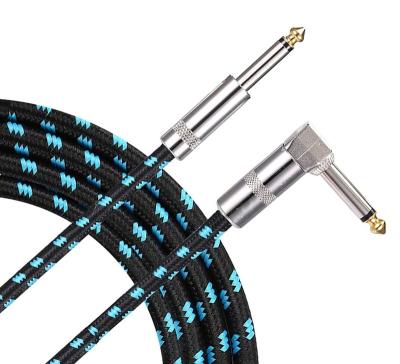 China Professional Electric Guitar Amp Speaker Instrumentation Cable Tie 1m 3m 6m 3ft 10ft 20ft TS 1/4inch Cable For Guitar Bass Mandolin Keyboard for sale