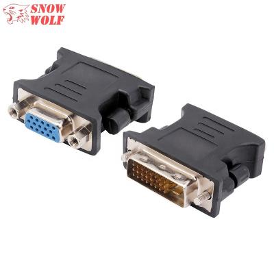 China Nickel Plated 24+1 DVI Monitor to VGA 15 Pin Male to Female Converter DVI to VGA Adapter for Projector or Monitor for sale