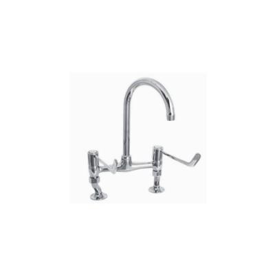 China Electric Faucets Elbow-operated Laboratory Platform Mounted Adjustable Cold/Hot Water Faucet for sale