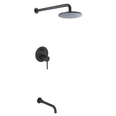 China Without Sliding Bar Factory Hot Sale Shower Set 12 Inch Black Concealed Concealed In Low Price for sale