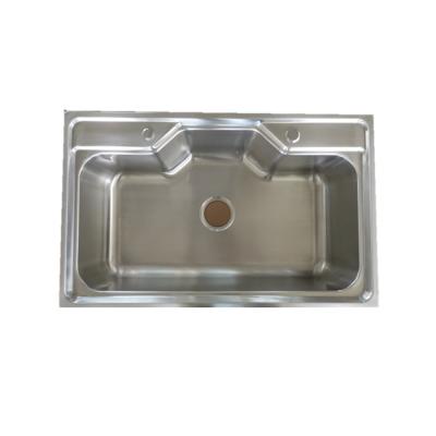 China Without faucet height 8050cm topmount 304/201stainless steel satin sink single bowl kitchen sink for sale