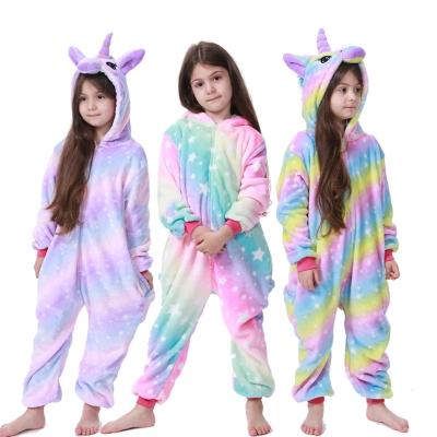 China Breathable Kids Winter Onesie Pajamas Kids Sleepers Unicorn Panda Pajamas Animal Cartoon Blanket for sale