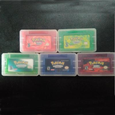 China ABS+Electronics Green Red Sheet Fire Pokemon Game Cards For GBA Game for sale