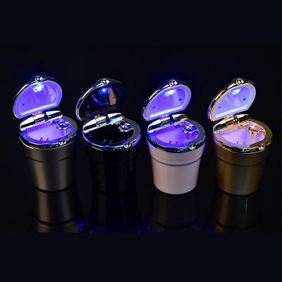 China Car Detachable Ashtray Automatic Cigarette Smell Remover and Smoke Diffuser with Blue LED Cool Light for sale