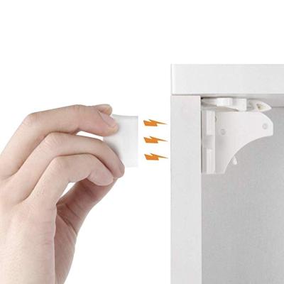 China Kids Plastic Magnetic Wardrobe Lock Door Drawer Cabinet Security Baby Safety ABS Kids Invisible Locks for sale