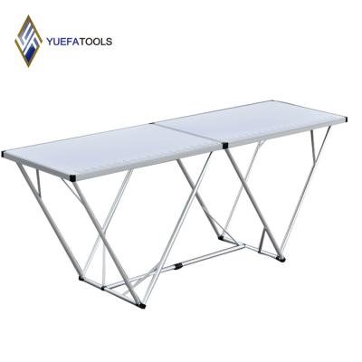 China Table 2 Section Outdoor Folding Table Aluminum Portable Wallpaper Sticking Foldable Picnic Table Outside Work for sale