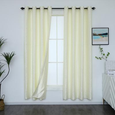 China New Flame Retardant Design Woven Curtain Fabric Jacquard Blackout For Bedding Room for sale